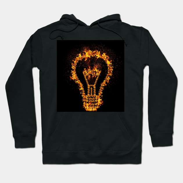 Fire Bulb Idea Hoodie by psychoshadow